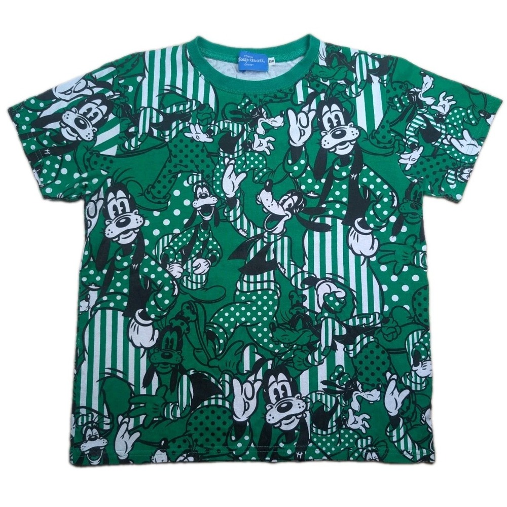 Tokyo Disney Resort Goofy All-over Print T-shirt Green Youth Size L See Pics
